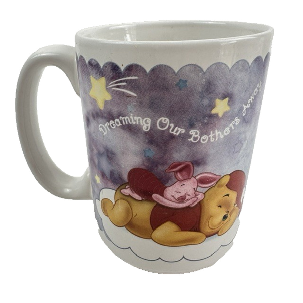 Disney Winnie The Pooh Mug/Cup Dreaming Pooh, Piglet, & Tigger 1990s VTG